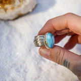 The Ebb & Flow Ring in Kingman Turquoise (Size 7.5)