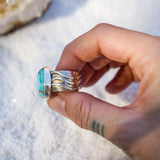 The Ebb & Flow Ring in Kingman Turquoise (Size 7.5)