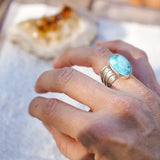 The Ebb & Flow Ring in Kingman Turquoise (Size 7.5)