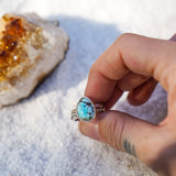 The Crest Ring in Golden Hills Turquoise (Size 6)