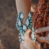 Statement Cuff in White Buffalo & Kingman Turquoise