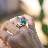 The Ebb & Flow Ring in Royston Turquoise (Size 7.75)