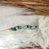 Ear Crawler in Boulder Opal Doublet, Sterling Opal, Moonstone, & Kingman Turquoise