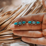 Ear Crawlers in Kingman Turquoise & Larimar