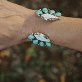 Statement Cuff in White Buffalo & Kingman Turquoise