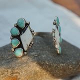 Statement Cuff in White Buffalo & Kingman Turquoise