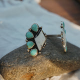 Statement Cuff in White Buffalo & Kingman Turquoise