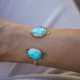 The Canyon Wrap Cuff in Whitewater Turquoise