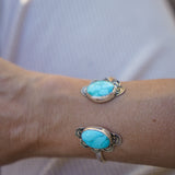 The Canyon Wrap Cuff in Whitewater Turquoise