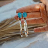 Stud Hoop Earrings in Sonoran Gem Turquoise