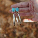 Stud Hoop Earrings in Sonoran Gem Turquoise