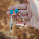 Stud Hoop Earrings in Sonoran Gem Turquoise