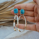 Stud Hoop Earrings in Sonoran Gem Turquoise