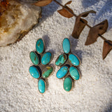 Cluster Earrings in Royston Turquoise