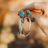 Stud Hoop Earrings in Sonoran Gem Turquoise