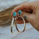 Stud Hoop Earrings in Sonoran Gem Turquoise