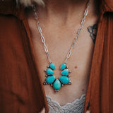 Statement Necklace in Kingman Turquoise