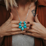 Statement Necklace in Kingman Turquoise