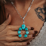 Statement Pendant in Kingman and Sonoran Mountain Turquoise