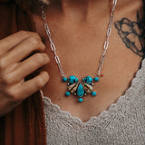 Statement Necklace in Egpytian, Royston Ribbon, & Nacozari Turquoise