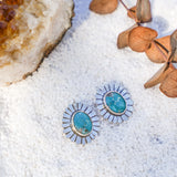 The Flora Stud Earring in Whitewater Turquoise