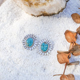 The Flora Stud Earring in Whitewater Turquoise