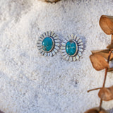 The Flora Stud Earring in Whitewater Turquoise