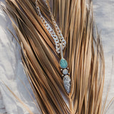 The Chrysalis Necklace in Dendritic Agate, Hubei Turquoise, & Boulder Opal Doublet