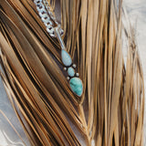 The Chrysalis Necklace in Larimar, Hubei Turquoise, & Sterling Opal