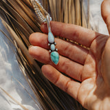 The Chrysalis Necklace in Larimar, Hubei Turquoise, & Sterling Opal