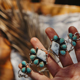 Statement Choker in White Buffalo & Kingman Turquoise