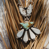 Statement Necklace in White Buffalo & Tyrone Turquoise