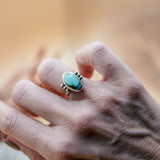 Ellipsis Ring in Golden Hills Turquoise (Size 5.25)