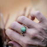 Ellipsis Ring in Blackjack Turquoise (Size 7.5)