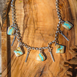 Charm Necklace in Royston Ribbon Turquoise