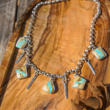 Charm Necklace in Royston Ribbon Turquoise