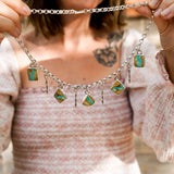 Charm Necklace in Royston Ribbon Turquoise