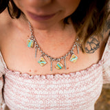 Charm Necklace in Royston Ribbon Turquoise