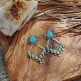 Stud Earrings in Campitos & Hubei Turquoise