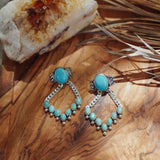 Stud Earrings in Campitos & Hubei Turquoise