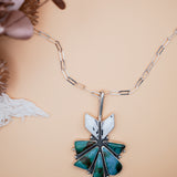 Statement Pendant in White Buffalo & Royston Turquoise