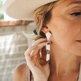 Drip Earrings in White Buffalo