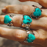 Turquoise Heart Ring in Tyrone Turquoise (Size 8.75)