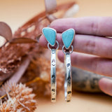 Stud Hoop Earrings in Campitos Turquoise