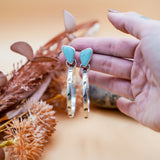 Stud Hoop Earrings in Campitos Turquoise