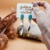 Stud Hoop Earrings in Campitos Turquoise