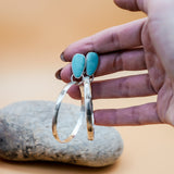 Stud Hoop Earrings in Campitos Turquoise