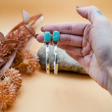 Stud Hoop Earrings in Campitos Turquoise