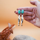 Stud Hoop Earrings in Campitos Turquoise