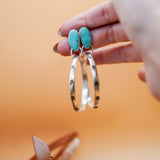 Stud Hoop Earrings in Campitos Turquoise